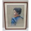 Image 1 : Framed Art - Sketch of Hawaiian Girl (Princess Kaiulani?), Signed by Artist 25 x 31.5