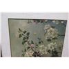 Image 2 : Framed Painting on Wood Panel - White Flowers 22.5 x 37