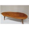 Image 2 : Oval Koa Wood Coffee Table, Freeform w/ 3 Legs, Approx. 38"L, 17"H