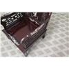 Image 8 : Dark Lacquered Wooden Armchair w/ Inlaid Mother of Pearl Accents