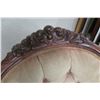 Image 8 : Carved Wooden Upholstered Rocking Chair w/ Tufted Backrest, Approx. 40"H