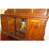 Image 8 : Vintage Koa Wood Hutch w/ Cabinets, Shelves & Mirror, Carved Details (panel pieces are dislodged)