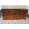 Image 2 : Vintage Solid Wood Sideboard w/ 2 Cabinets & Middle Drawers, 7ft x 21"D x 40"H