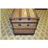 Image 8 : Vintage Steamer Trunk w/ Hasp & Brocade Interior Liner 26" x 19" x 24"H
