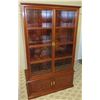 Image 2 : Tall Wooden Display Cabinet w/ Glass Panel Doors 47.5 x 20 x 80H