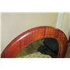 Image 2 : Oval Koa Wood Frame Mirror on Wooden Stand 26" Wide, 54" Tall