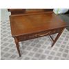Image 2 : Wooden Vanity Table w/ Swag Ornamentation, Drawer & 3-Panel Mirror, Luce Furniture Co. 36"x19"x58"H