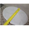 Image 8 : Oval Wooden Side Table with Natural Stone Top 23" x 16" x 28"H