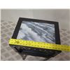 Image 8 : Dark Wood End Table w/ Mother of Pearl Inlay & Natural Stone Top 17.5"x13.5" x 32"H