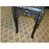 Image 8 : Dark End Table with Inlaid Mother of Pearl & Natural Stone Top (some inlays are missing) 35"x17"x41"