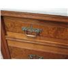 Image 2 : Wooden 3-Drawer Chest w/ Cabinet & Stone Top (may have termite damage) Approx. 31"W x 16"D