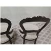 Image 8 : Pair of  Round Carved Wood Chairs w/ Upholstered Seat (some damage to frame) Approx. 36" Tall