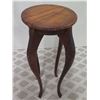 Image 1 : Round Tall Koa Wood Stand w/ Curved Legs, Signed, Approx. 13" Dia, 39"H