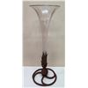 Image 1 : Very Tall  37" Glass & Metal Design Art Deco Cone Vase