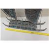 Image 2 : Metal Double-Hulled Outrigger Canoe w/ Double Sails, Approx. 27" Across, 22" Tall