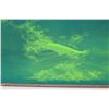 Image 2 : Framed Art on Canvas, Abstract Wave, Signed on Back 36.5x19.5