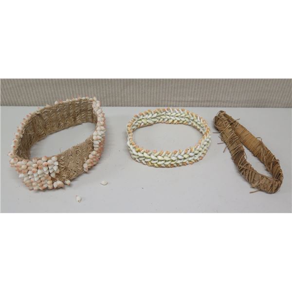 Qty 2 Shell Woven Haku Lei and Band
