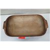 Image 2 : Vintage Wooden Tray with Handles 22" x 11.5" x 4"H