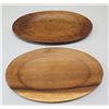 Image 1 : Qty 2 Oval Wooden Trays, Signed and Marked AKKK