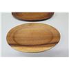 Image 2 : Qty 2 Oval Wooden Trays, Signed and Marked AKKK
