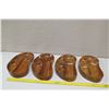 Image 2 : Qty 4 Kidney Shaped Sectioned Serving Trays, Marked "AKKK"