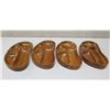 Image 1 : Qty 4 Kidney Shaped Sectioned Serving Dishes Signed "AKKK"