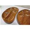 Image 2 : Qty 4 Kidney Shaped Sectioned Serving Dishes Signed "AKKK"