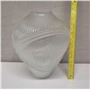 Image 8 : Tapered Glass Art Deco Vase with Frosted Glass Overlay Accent, 15" Tall