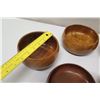 Image 8 : Qty 6 Misc. Round Monkeypod Wooden Bowls - 1 w/ Scalloped Edges