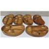 Image 1 : Qty 6 Kidney Shaped Sectioned Serving Trays, Marked "AKKK"