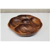 Image 2 : Round Wooden 5-Section Tray, Approx. 11" Dia, 2"H