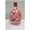 Image 2 : Red & White Glazed Ceramic Vase 9.5"H