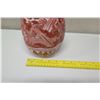 Image 8 : Red & White Glazed Ceramic Vase 9.5"H