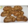 Image 1 : Qty 7 Kidney-Shaped Sectioned Serving Trays, Marked "AKKK"