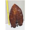 Image 2 : Large Carved Wooden Taro Leaf with  Stand, Approx. 25" Tall