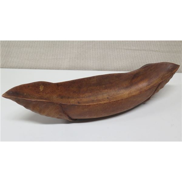 Long Carved Wooden Bowl with Raised Ends by Ohai Wood 22"L, 6"W
