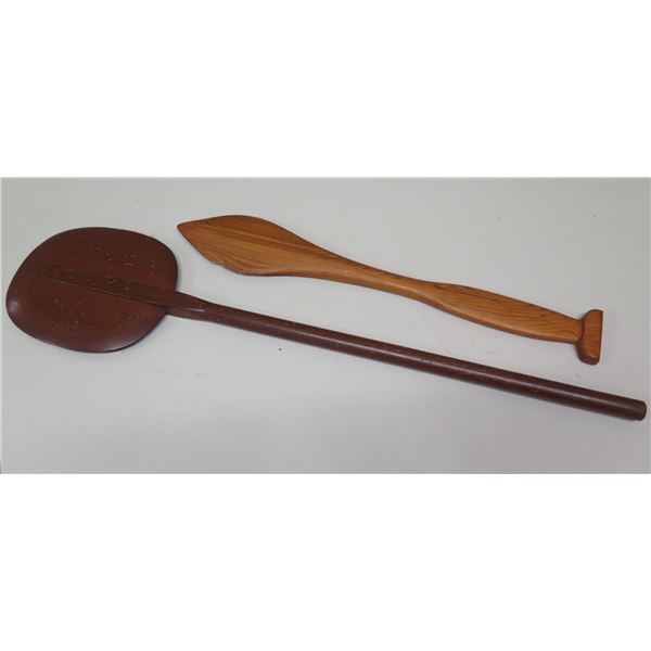 2 Replica Ceremonial Wood Paddles
