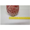 Image 8 : Red & White Glazed Ceramic Vase 9.5"H