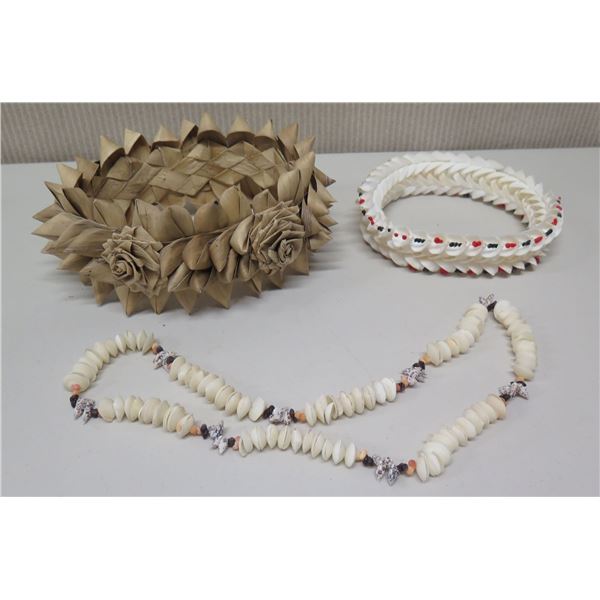 Shell Lei, Haku Shell Lei & Woven Lauhala Haku Lei