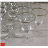 Image 2 : Approx. Qty 41 Stemmed Glasses w/ Gold-Tone Rim