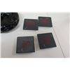 Image 3 : Qty 4 Square Drink Coasters & Round Tray