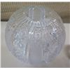 Image 8 : Round Cut Glass Vase & 2 Egg Shaped Accent Décor on Stands