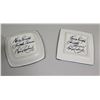 Image 8 : Qty 2 Glazed Square Plates, Palm Tree Motif, Signed