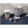 Image 2 : Water Pitcher, Water Dispenser w/ Lid, Pewter Cups, etc