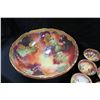 Image 2 : Qty 12 Haviland Stemmed Floral Glasses & Limoges France Punch Bowl