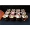 Image 8 : Qty 12 Haviland Stemmed Floral Glasses & Limoges France Punch Bowl