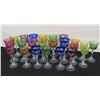 Image 1 : Qty 20+ Stemmed Colored Cordial & Wine Glasses, Approx. 8.5" Tall