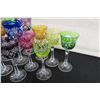 Image 2 : Qty 20+ Stemmed Colored Cordial & Wine Glasses, Approx. 8.5" Tall