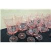 Image 8 : Multiple Pink Etched-Glass Stemware, Approx. 33