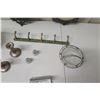 Image 8 : Misc Vintage Glass & Metal Objects - Oval Frames, Decanter, Candle Holders, Wall-Mount Hooks, etc